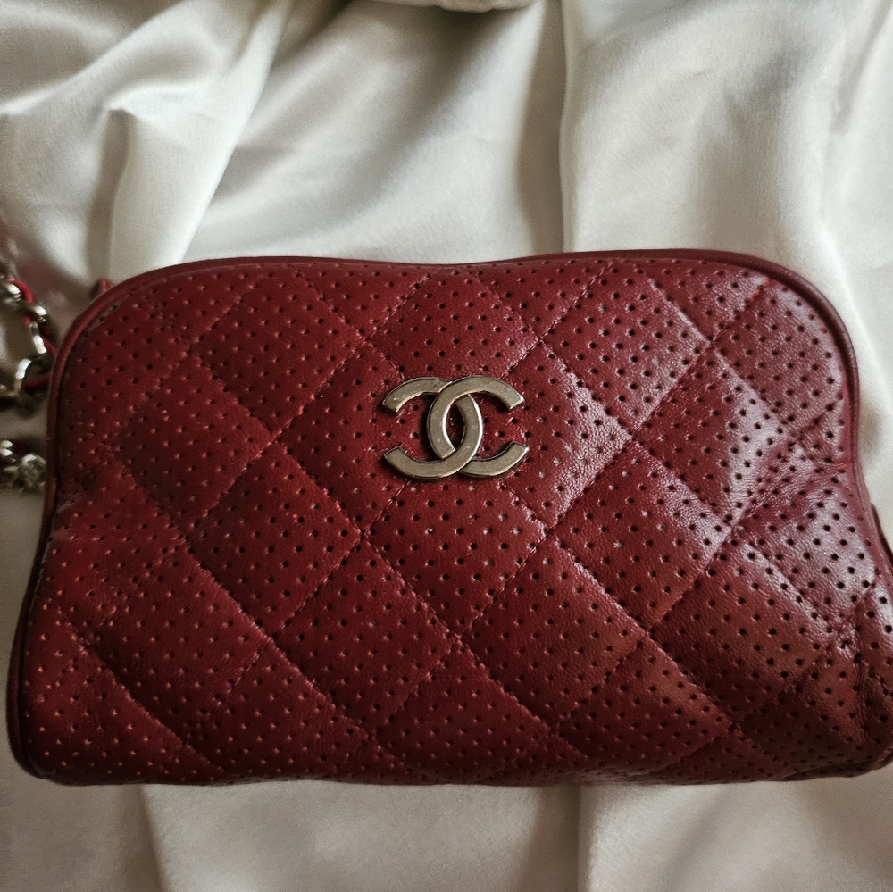Authentic Chanel 2008 Red Cosmetic Bag
